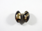 Exposed Gold, Black, Medium Sized Ovals, 26mm